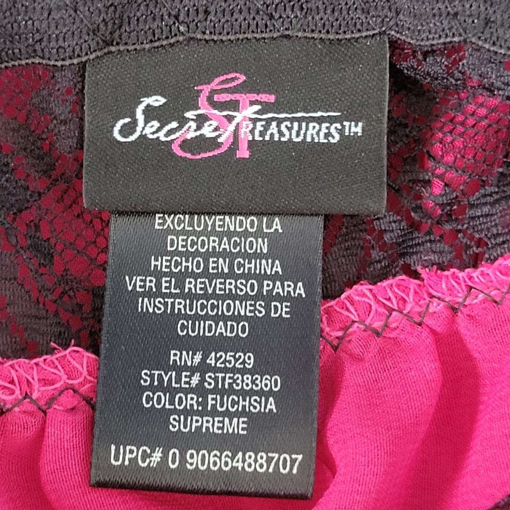 Secret Treasures Pink and Black PJ Top Size Medium - Picture 5 of 7